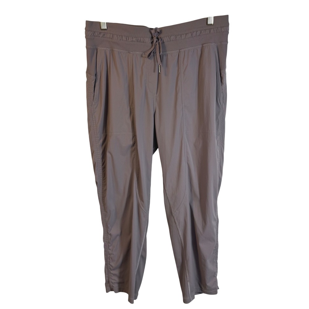 Lululemon Beyond the Studio Crop Pants Mauve Purple Joggers Pinstripe Texture 10